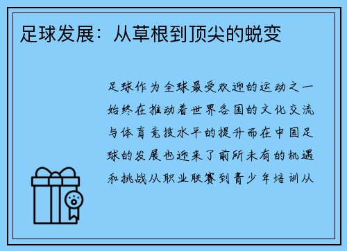 足球发展：从草根到顶尖的蜕变